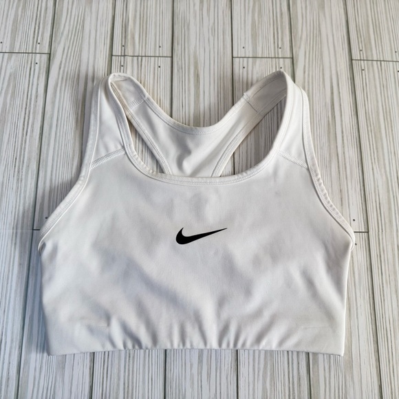 Nike | White Swoosh Dri-Fit Sports Bra - Size M - Picture 1 of 3